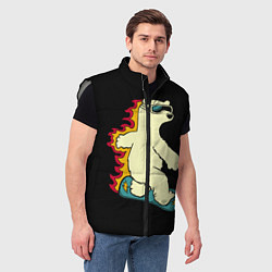 Мужской жилет Мишка на борде, цвет: 3D-светло-серый — фото 2