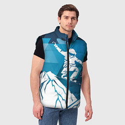 Мужской жилет Горы и сноубордист, цвет: 3D-черный — фото 2