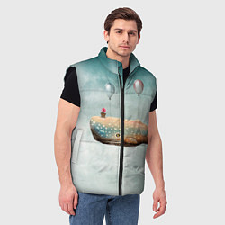 Мужской жилет Летящий кит, цвет: 3D-черный — фото 2