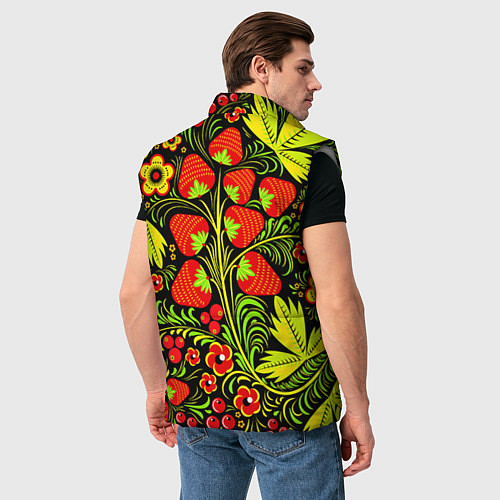 Мужской жилет Хохлома: земляника / 3D-Светло-серый – фото 4