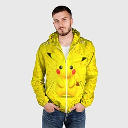 Ветровка с капюшоном мужская Pikachu, цвет: 3D-белый — фото 2