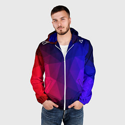 Ветровка с капюшоном мужская Red&Blue, цвет: 3D-белый — фото 2