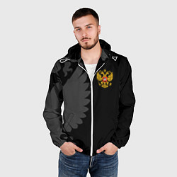 Ветровка с капюшоном мужская Russia - Black collection, цвет: 3D-белый — фото 2