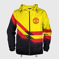 Ветровка с капюшоном мужская Man United FC: Yellow style, цвет: 3D-черный
