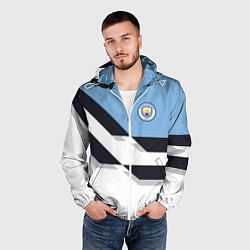 Ветровка с капюшоном мужская Manchester City FC: White style, цвет: 3D-белый — фото 2