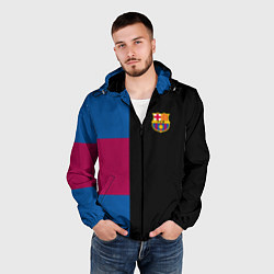 Ветровка с капюшоном мужская Barcelona FC: Black style, цвет: 3D-черный — фото 2