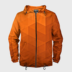 Ветровка с капюшоном мужская Orange abstraction, цвет: 3D-черный