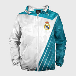 Ветровка с капюшоном мужская FC Real Madrid: Abstract, цвет: 3D-белый