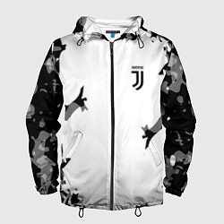 Ветровка с капюшоном мужская FC Juventus: White Original, цвет: 3D-черный