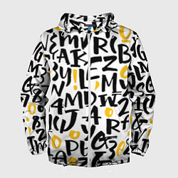 Ветровка с капюшоном мужская Letters bombing, цвет: 3D-белый
