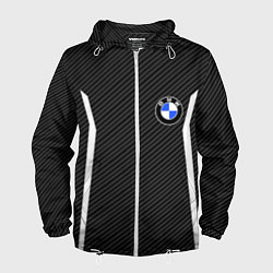 Ветровка с капюшоном мужская BMW CARBON БМВ КАРБОН, цвет: 3D-белый