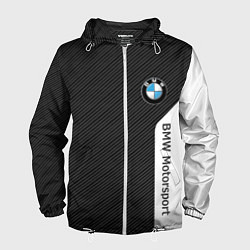 Ветровка с капюшоном мужская BMW CARBON БМВ КАРБОН, цвет: 3D-белый