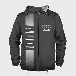 Ветровка с капюшоном мужская Audi: Grey Sport, цвет: 3D-черный