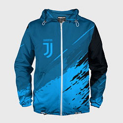 Ветровка с капюшоном мужская FC Juventus: Blue Original, цвет: 3D-белый