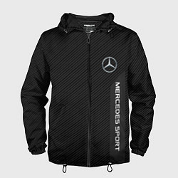 Ветровка с капюшоном мужская Mercedes AMG: Sport Line, цвет: 3D-черный