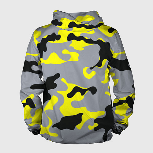 Мужская ветровка Yellow & Grey Camouflage / 3D-Черный – фото 2