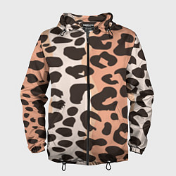 Ветровка с капюшоном мужская Шкура леопарда, цвет: 3D-черный