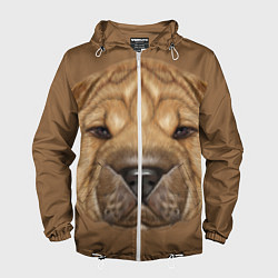 Ветровка с капюшоном мужская Sharpei, цвет: 3D-белый