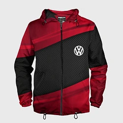 Ветровка с капюшоном мужская Volkswagen: Red Sport, цвет: 3D-черный