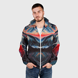 Ветровка с капюшоном мужская Abstract collection, цвет: 3D-белый — фото 2