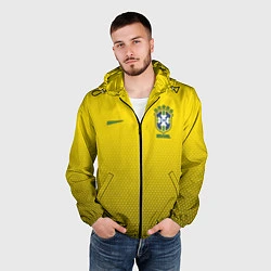 Ветровка с капюшоном мужская Brazil Team: WC 2018, цвет: 3D-черный — фото 2