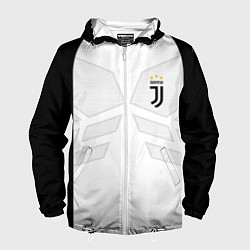 Ветровка с капюшоном мужская JUVENTUS SPORT, цвет: 3D-белый