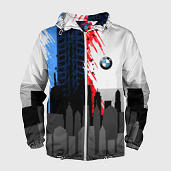 Ветровка с капюшоном мужская BMW: Speed City, цвет: 3D-белый