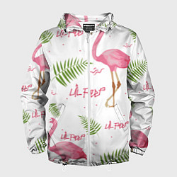 Ветровка с капюшоном мужская Lil Peep: Pink Flamingo, цвет: 3D-белый