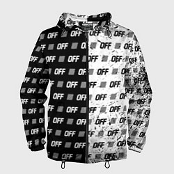 Ветровка с капюшоном мужская Off-White: Black & White, цвет: 3D-черный
