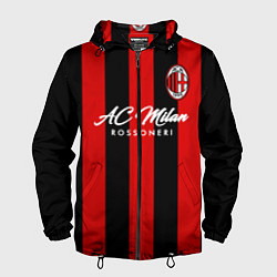Ветровка с капюшоном мужская AC Milan, цвет: 3D-черный