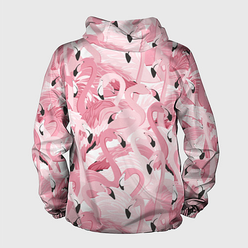 Мужская ветровка Розовый фламинго / 3D-Черный – фото 2