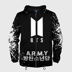 Ветровка с капюшоном мужская BTS ARMY, цвет: 3D-черный