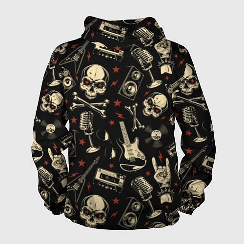 Мужская ветровка Гранж с черепами / 3D-Черный – фото 2