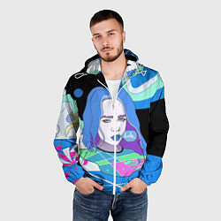 Ветровка с капюшоном мужская Billie Eilish, цвет: 3D-белый — фото 2