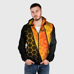 Ветровка с капюшоном мужская Mass Effect N7, цвет: 3D-черный — фото 2