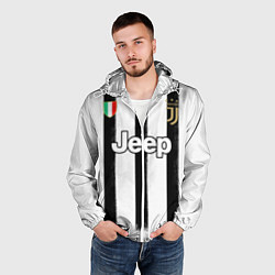 Ветровка с капюшоном мужская Juventus home 20-21, цвет: 3D-белый — фото 2