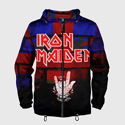 Ветровка с капюшоном мужская Iron Maiden, цвет: 3D-черный