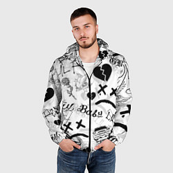 Ветровка с капюшоном мужская LIL PEEP, цвет: 3D-черный — фото 2