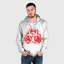 Ветровка с капюшоном мужская Plague Inc, цвет: 3D-белый — фото 2