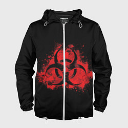 Ветровка с капюшоном мужская Plague Inc, цвет: 3D-белый