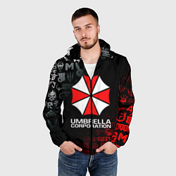 Ветровка с капюшоном мужская RESIDENT EVIL UMBRELLA CORP, цвет: 3D-черный — фото 2