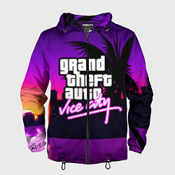 Ветровка с капюшоном мужская GTA:VICE CITY, цвет: 3D-черный