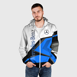 Ветровка с капюшоном мужская Mercedes-Benz, цвет: 3D-белый — фото 2