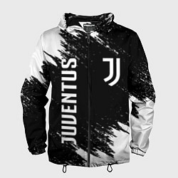 Ветровка с капюшоном мужская JUVENTUS, цвет: 3D-черный