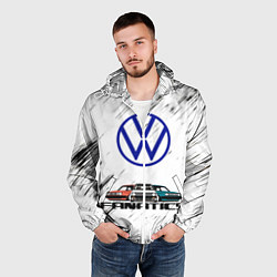 Ветровка с капюшоном мужская Volkswagen, цвет: 3D-белый — фото 2