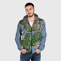Ветровка с капюшоном мужская San andreas, цвет: 3D-черный — фото 2
