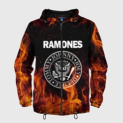 Ветровка с капюшоном мужская Ramones, цвет: 3D-черный