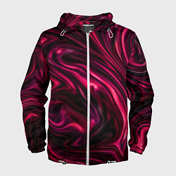 Ветровка с капюшоном мужская Abstract Fluid, цвет: 3D-белый
