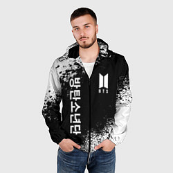 Ветровка с капюшоном мужская BTS, цвет: 3D-черный — фото 2