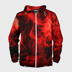 Ветровка с капюшоном мужская Красный дым, цвет: 3D-белый